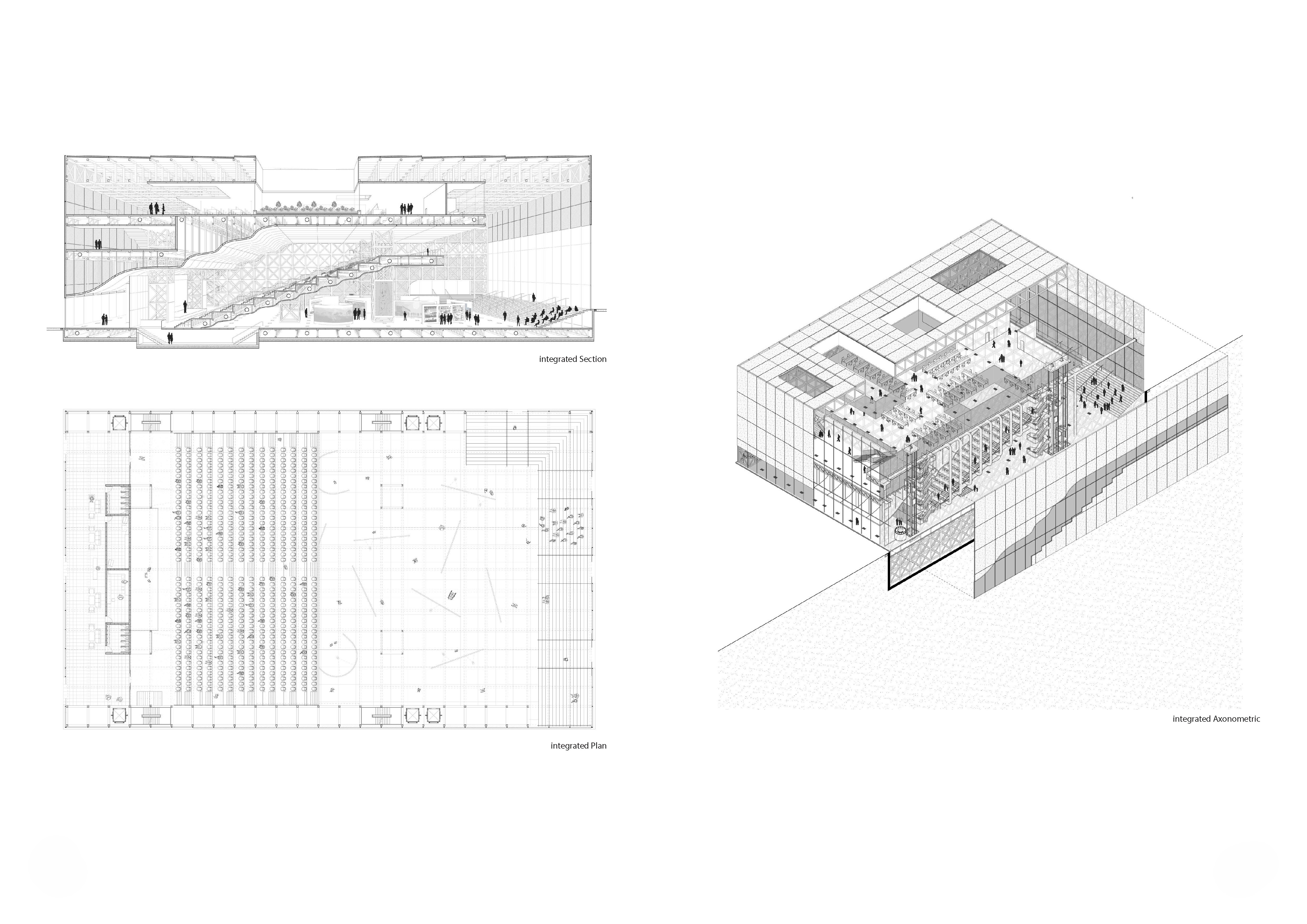 Project 08 portfolio spread — integrated plan and section